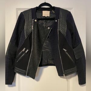 Rebecca Taylor leather and fabric jacket